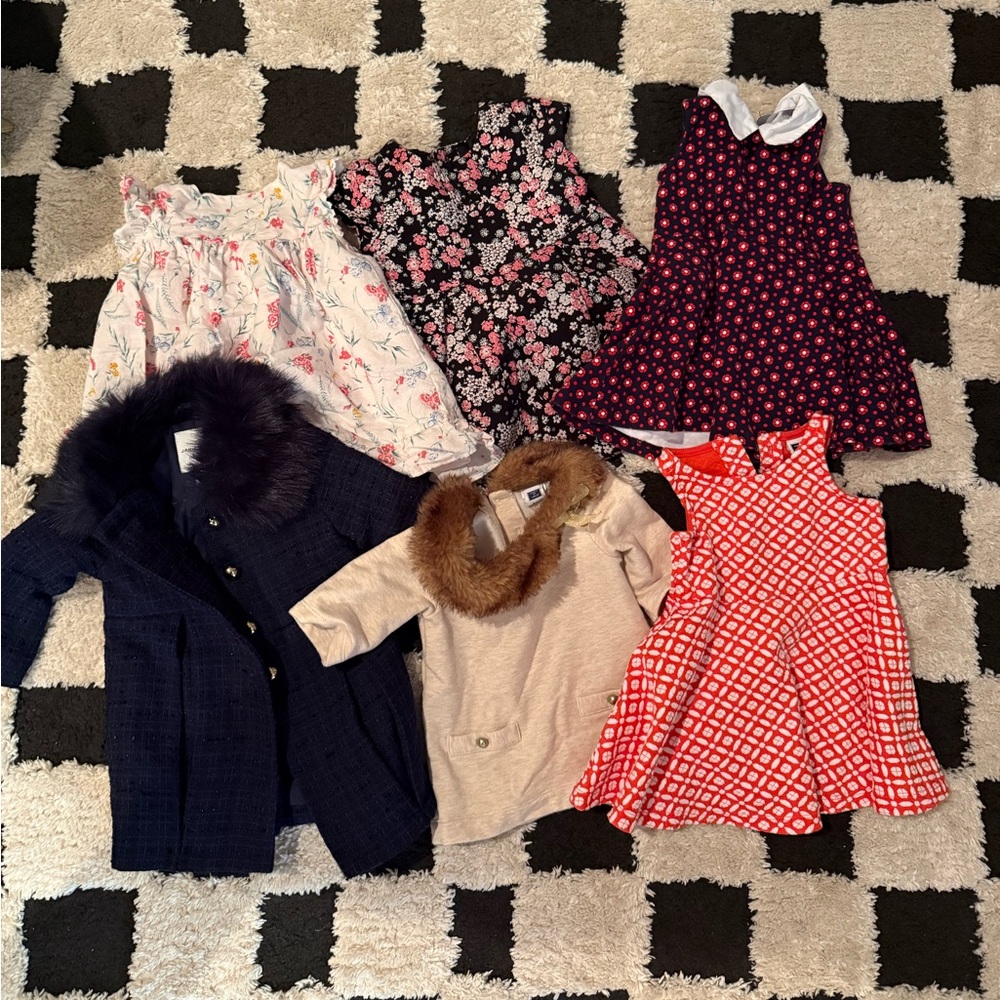 Janie and Jack 6-12m Lot 5 dresses 1 coat
